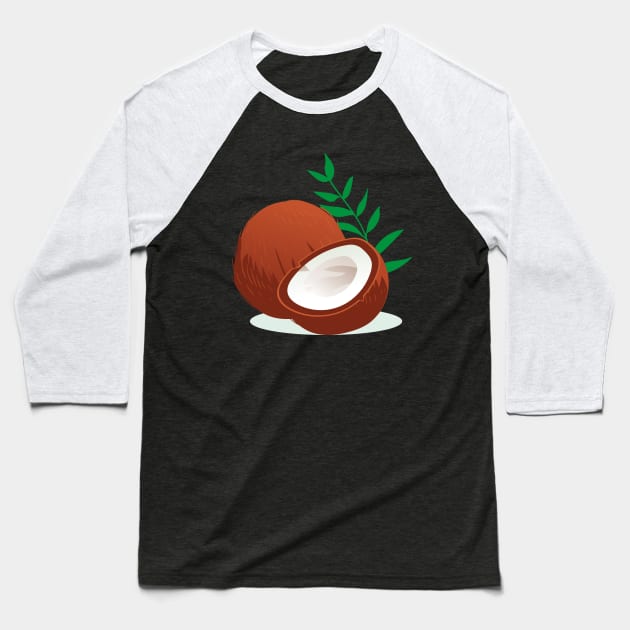 Coconut Baseball T-Shirt by Mako Design 